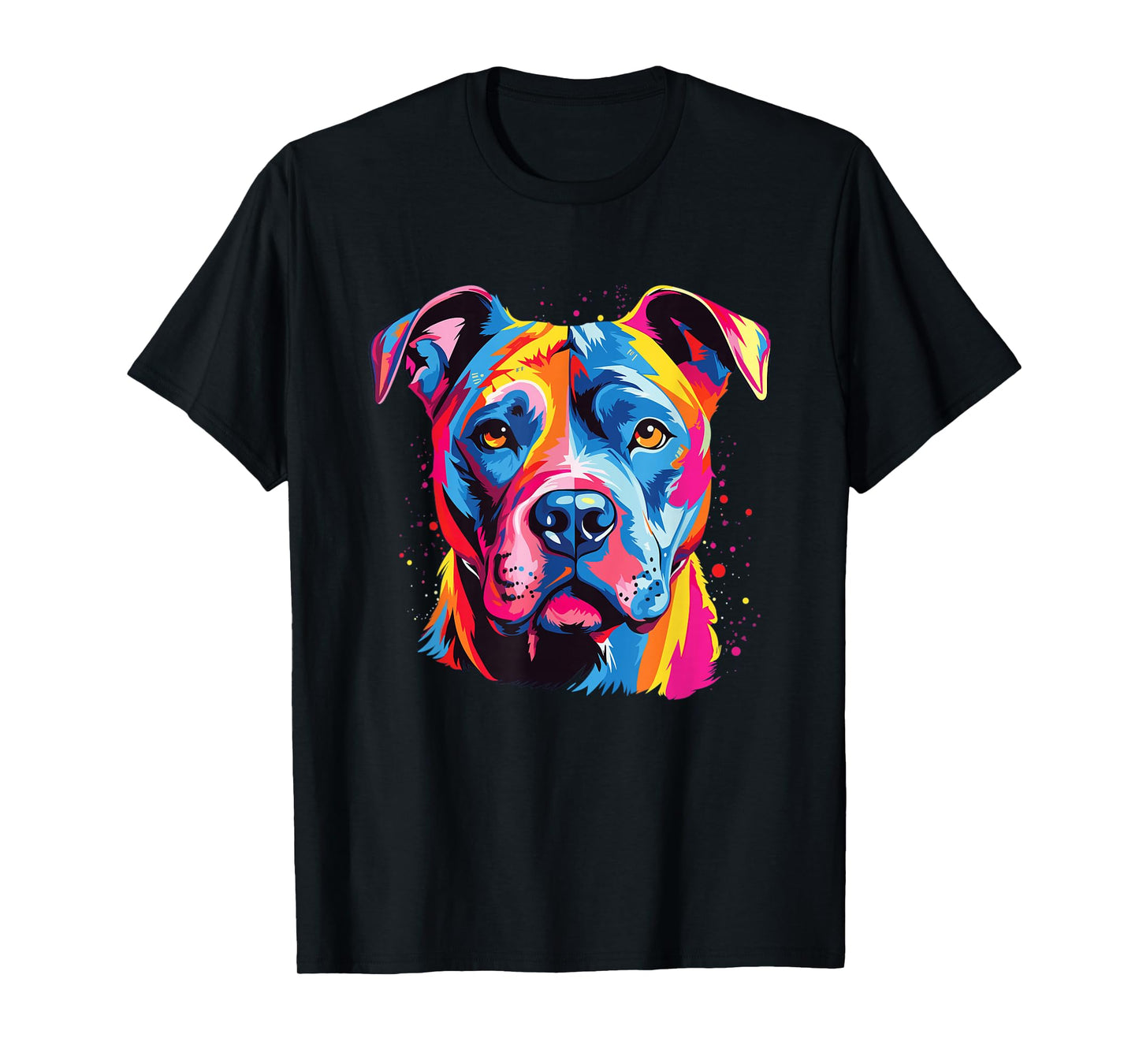 Watercolor Colorful American Pit Bull Terrier Dog T-Shirt