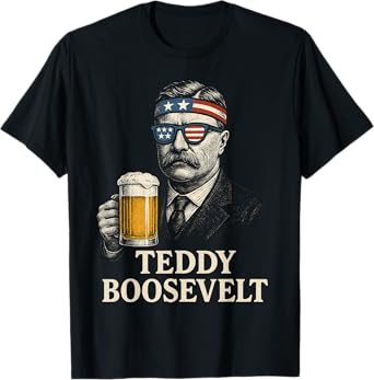Teddy Boosevelt Funny 4th July President 26 Independence Day T-Shirt
