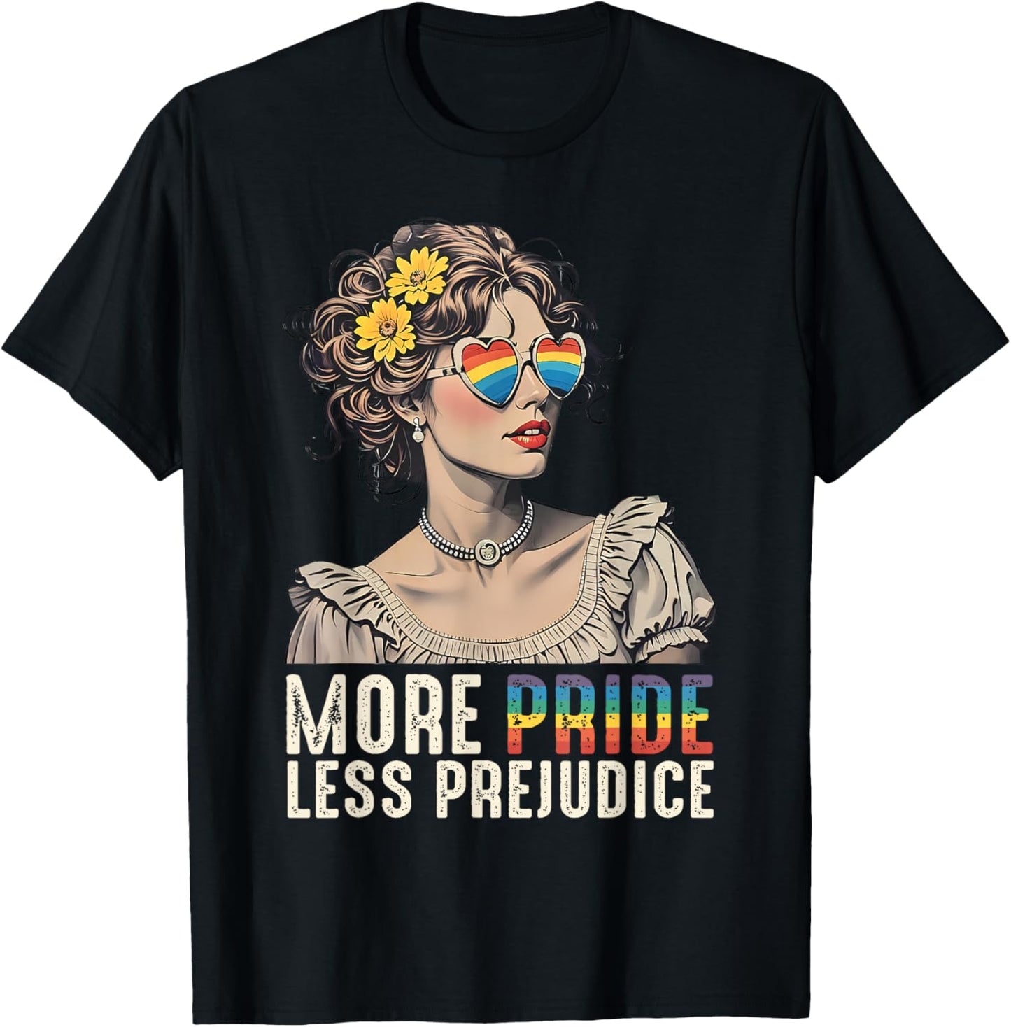 More Pride Less Prejudice LGBT Queer Vintage Art Aesthetic T-Shirt