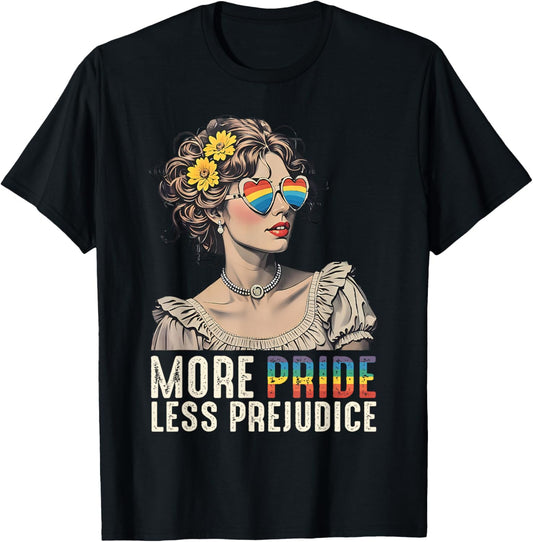 More Pride Less Prejudice LGBT Queer Vintage Art Aesthetic T-Shirt
