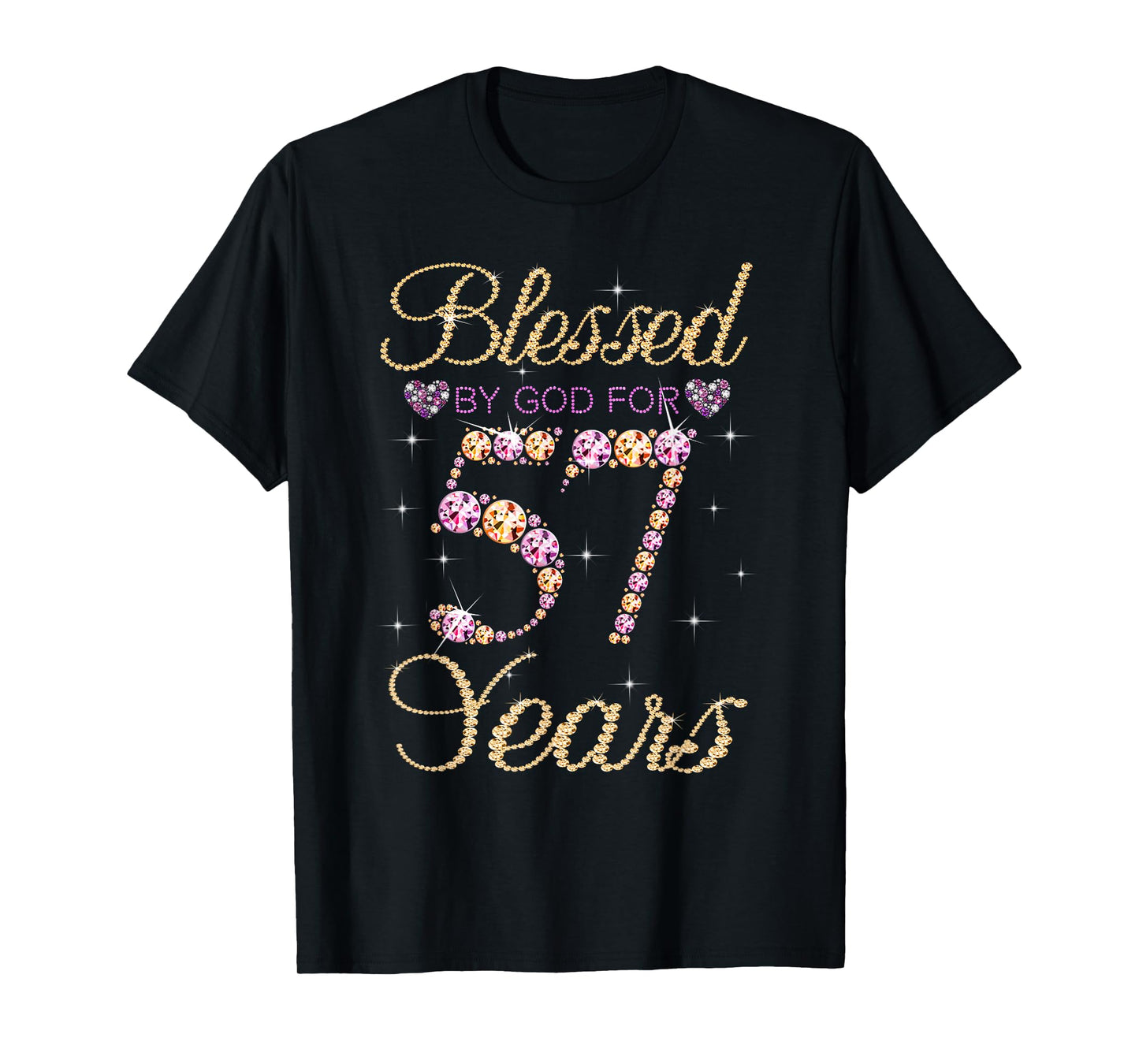 Blessed By God For 57 Years Funny 57th Birthday Women T-Shirt