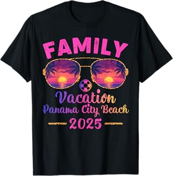 Family Vacation 2025 Sunglasses Florida Panama City Beach T-Shirt