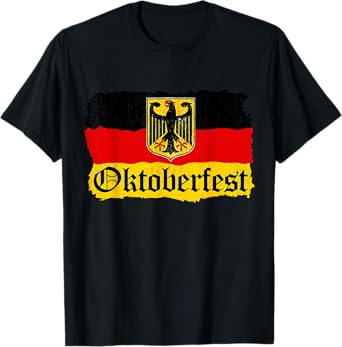 Oktoberfest German Beer Men Women Vintage German Flag T-Shirt