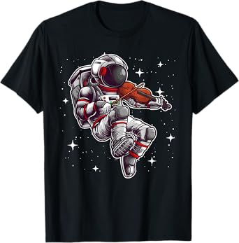 Cool Violin Player Astronaut For Men Women Viola Music Lover T-Shirt