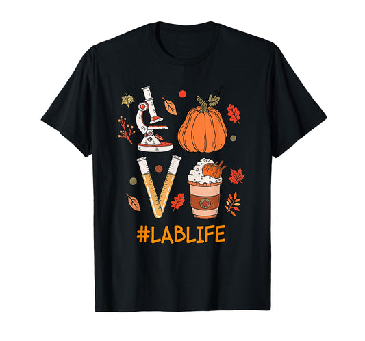 Lab Tech Laboratory Scientist Fall Pumpkin Spice Lab Life T-Shirt