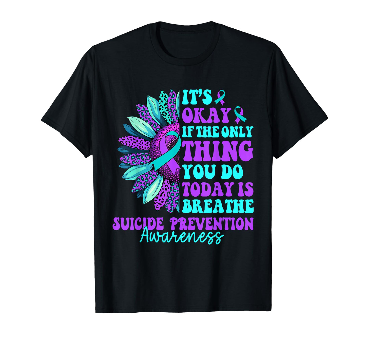 Vintage Sunflower Suicide Prevention Awareness Men Women T-Shirt