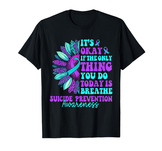 Vintage Sunflower Suicide Prevention Awareness Men Women T-Shirt