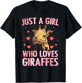 Funny Giraffe Design For Women Girls Safari Giraffe Lovers T-Shirt