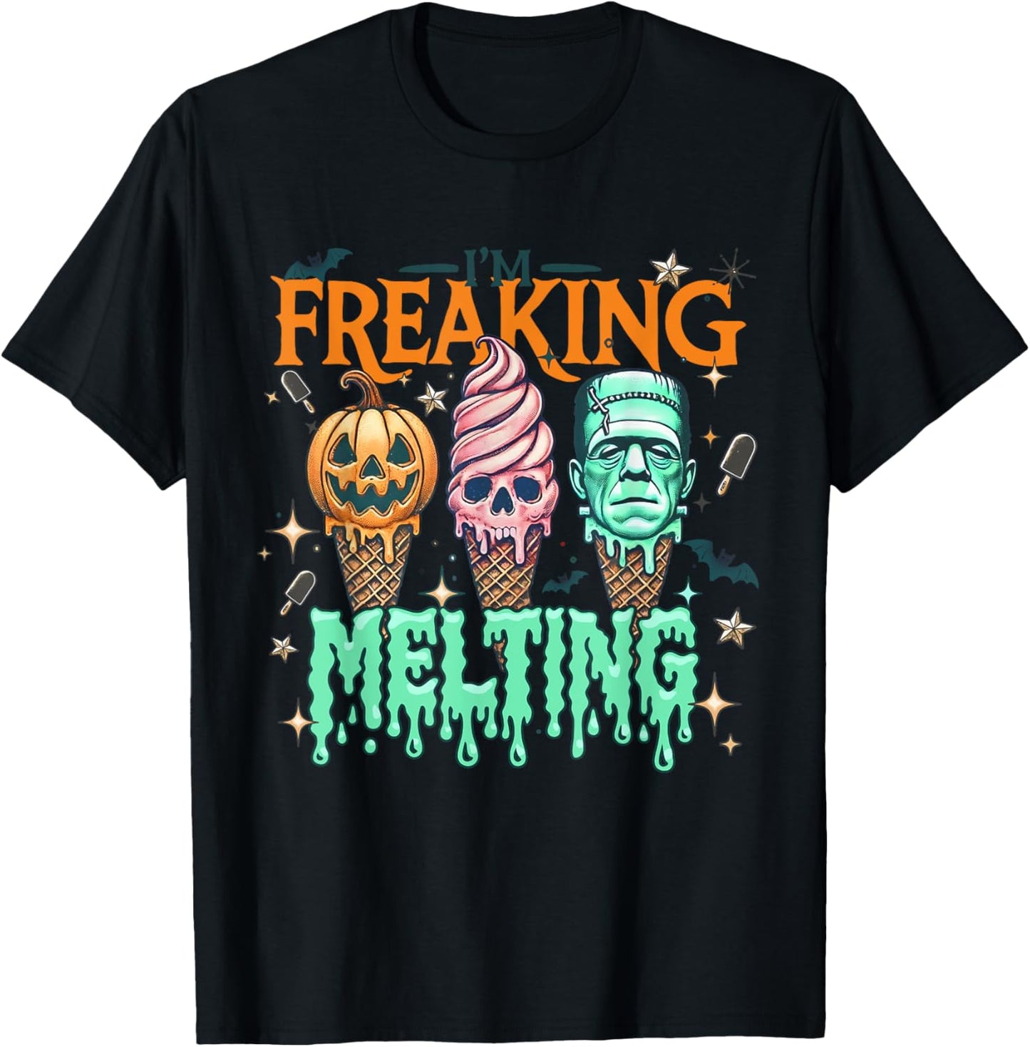 Funny I'm Freakin' Melting Frankenstein Monster Halloween T-Shirt