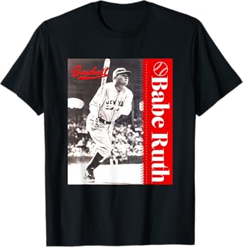 Great Moment Store Unisex-Adult Baseball T-Shirt, Black, Small, Short Sleeve, Classic Fit, Crew Neck, Baseball Player Pattern