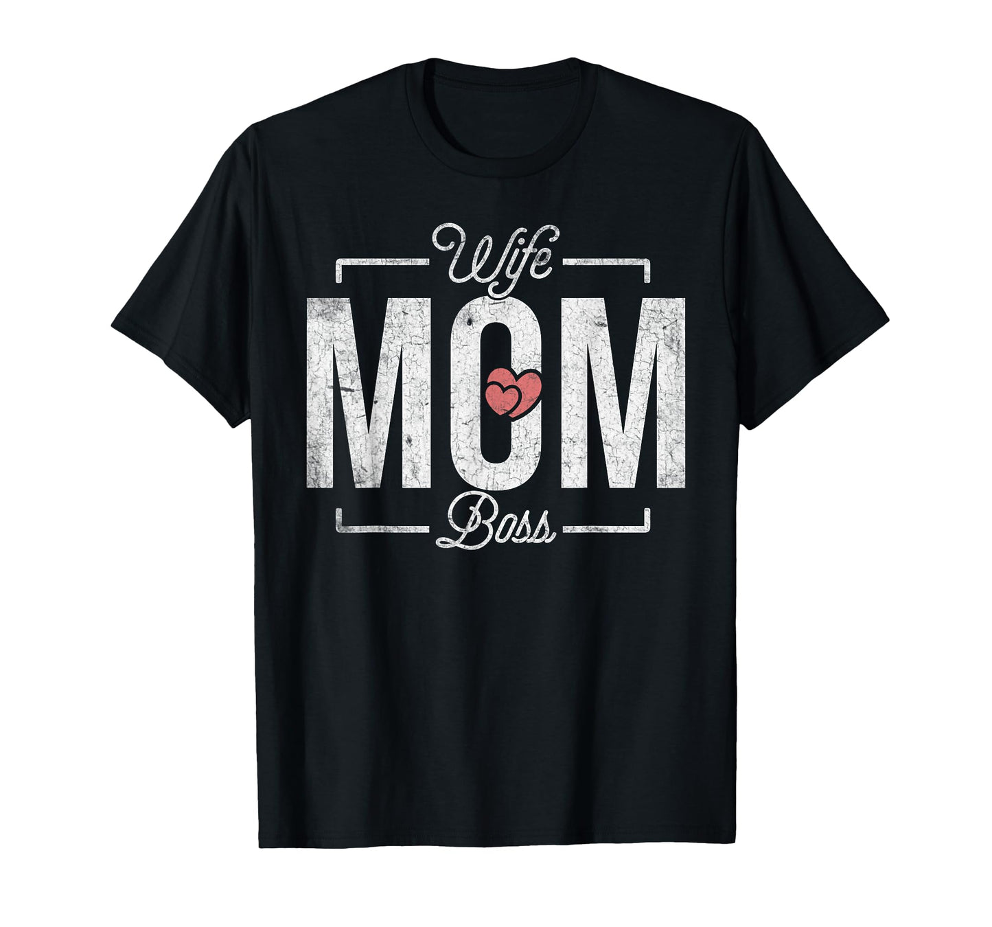 Mom Wife Boss Retro Mama Heart Mother's Day T-Shirt