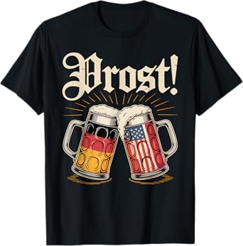 Prost Oktoberfest Cheers Beer USA Germany Flag Men Women T-Shirt