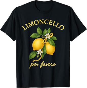 Limoncello Per Favore Italian Shirts for Women Funny Lemon T-Shirt