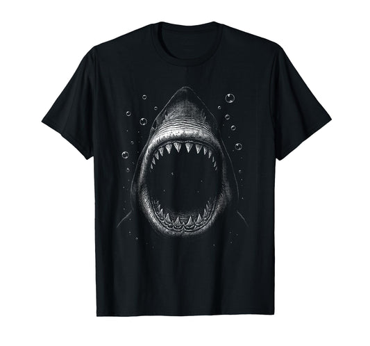 Shark Ocean Predator Diver Surfer Jaws Wide Open T-Shirt