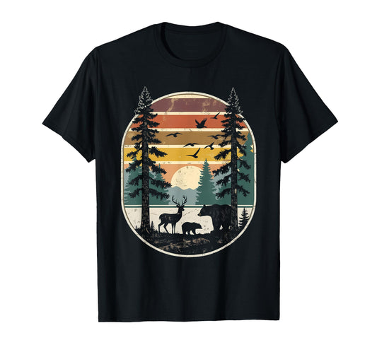 Trees Wildlife Nature Vintage Forest T-Shirt