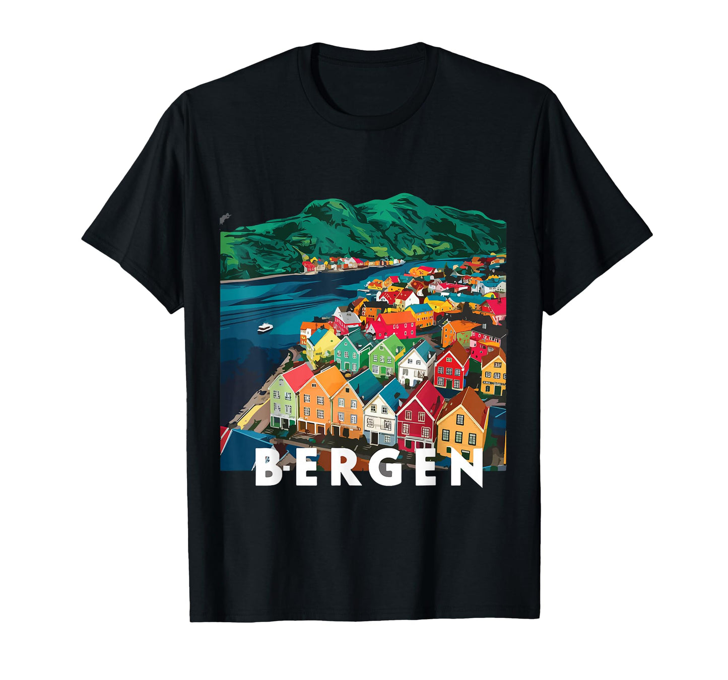 Harbor City Norway Bergen House Costume Fjords of Norway T-Shirt