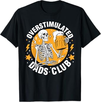 Groovy Overstimulated Dads Club Fathers Day Funny Trendy Dad T-Shirt