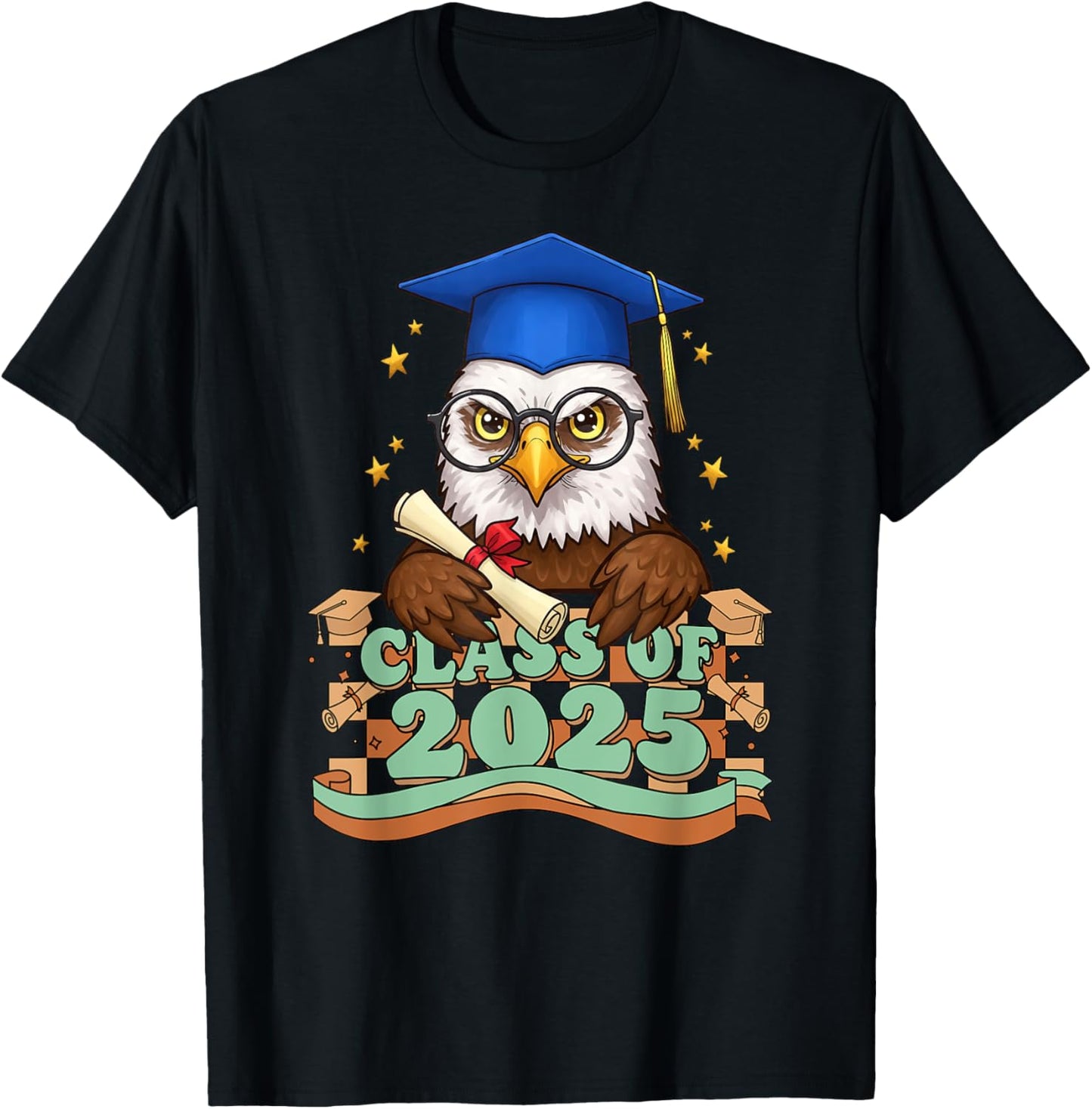 Graduate Eagle Class Of 2025 Kids Mens Womens Graduation T-Shirt