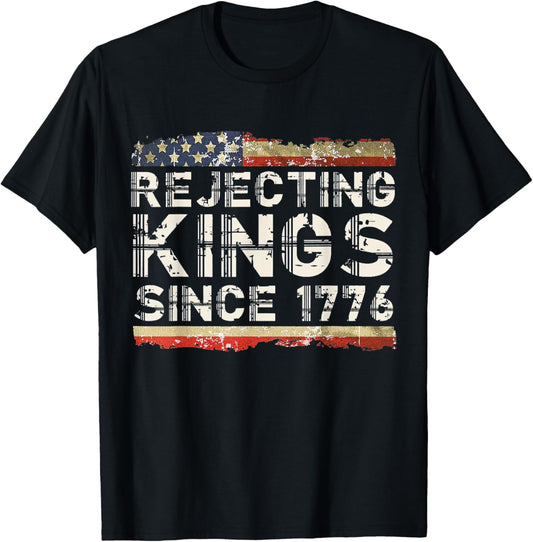 Rejecting Kings Since 1776 American Vintage Flag T-Shirt