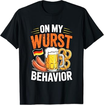 Oktoberfest I'm On My Wurst Behavior Funny Oktoberfest T-Shirt