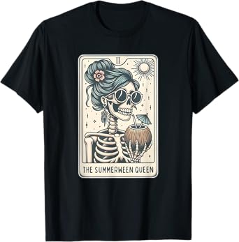 The Summerween Queen Tarot Card, Witchy Halloween Summer T-Shirt