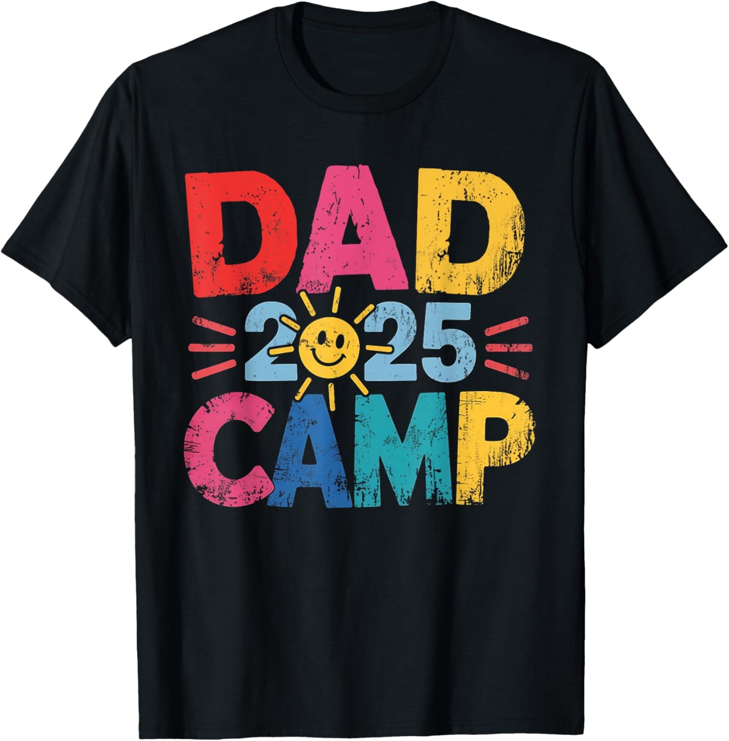Dad Camp 2025 Family Vacation Summer Camping Crew Kids T-Shirt