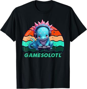Gamesolotl Axolotl Gamer Kawaii Anime Boys Girls Gaming T-Shirt