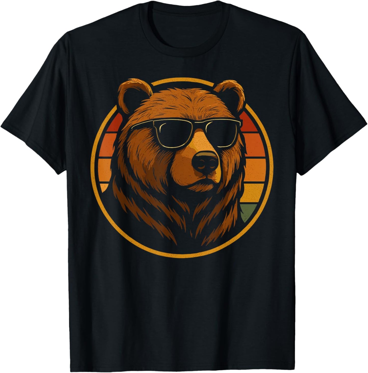 Cool Bear With Sunglasses Retro Wilderness T-Shirt