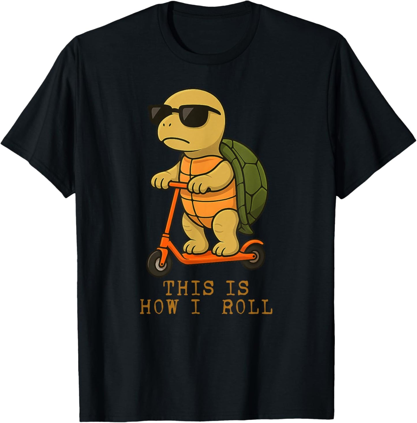 Funny Turtle Scooter This Is How I Roll Boys Girls Kids T-Shirt