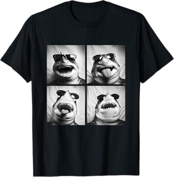 Funny Sharks with Sunglasses Cool Marine Animals Humor Meme T-Shirt