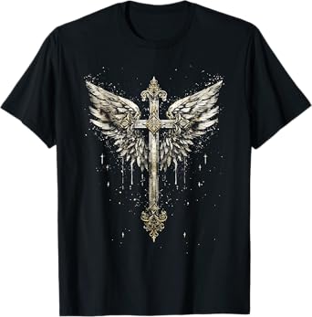 Jesus Cross Christian Angelic Wings Angel wings T-Shirt