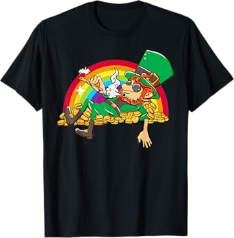 Pot Smoking Leprechaun funny St Patty's Day t T-Shirt