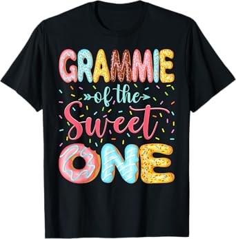 Grammie Of The Sweet One Donut Lover 1St Birthday Girl T-Shirt
