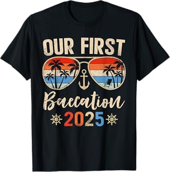 Our First Baecation 2025 Couples Cruise Vacation Matching T-Shirt