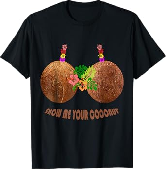 Coconut Bra Halloween Hawaiian Costume Gift T-Shirt