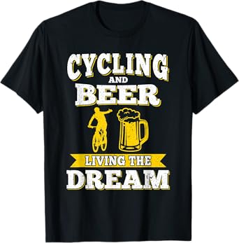 Funny Cycling & Beer Living The Dream Beer Day Oktoberfest T-Shirt