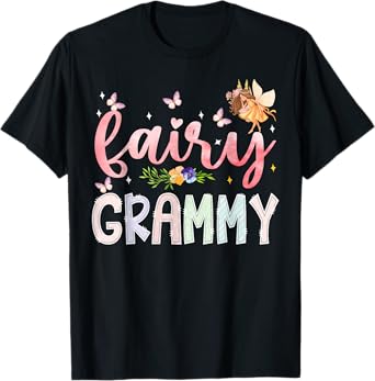 Fairy Grammy Magical Floral Birthday Girl Fairytale Family T-Shirt
