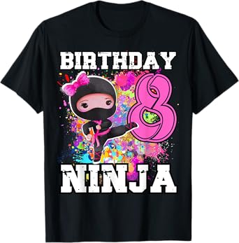 Birthday Ninja 8 year old Funny Ninja Party Birthday T-Shirt
