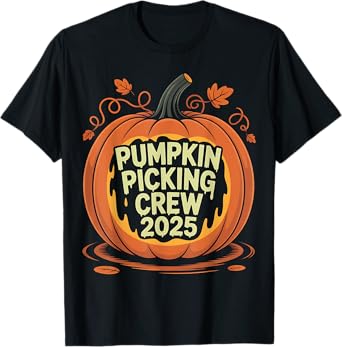 Pumpkin Picking Crew 2025 Halloween Fun T-Shirt