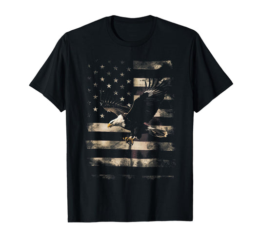 Bald Eagle 4th of July USA Flag Patriotic Distressed Gifts T-Shirt