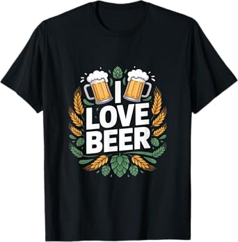 I Love Beer Fun Hops Mug Design T-Shirt