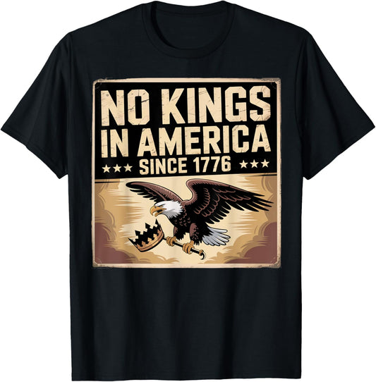 America Flag 4th July Decor No Kings In America Since 1776 T-shirt