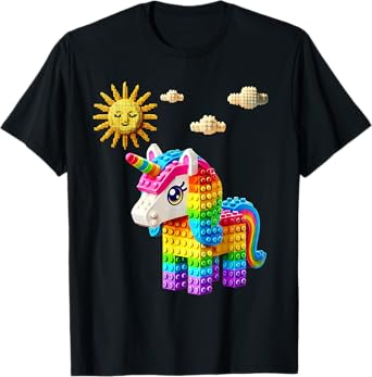 Unicorn Lover Master Builder Bricks Blocks Play Toys Girls T-Shirt
