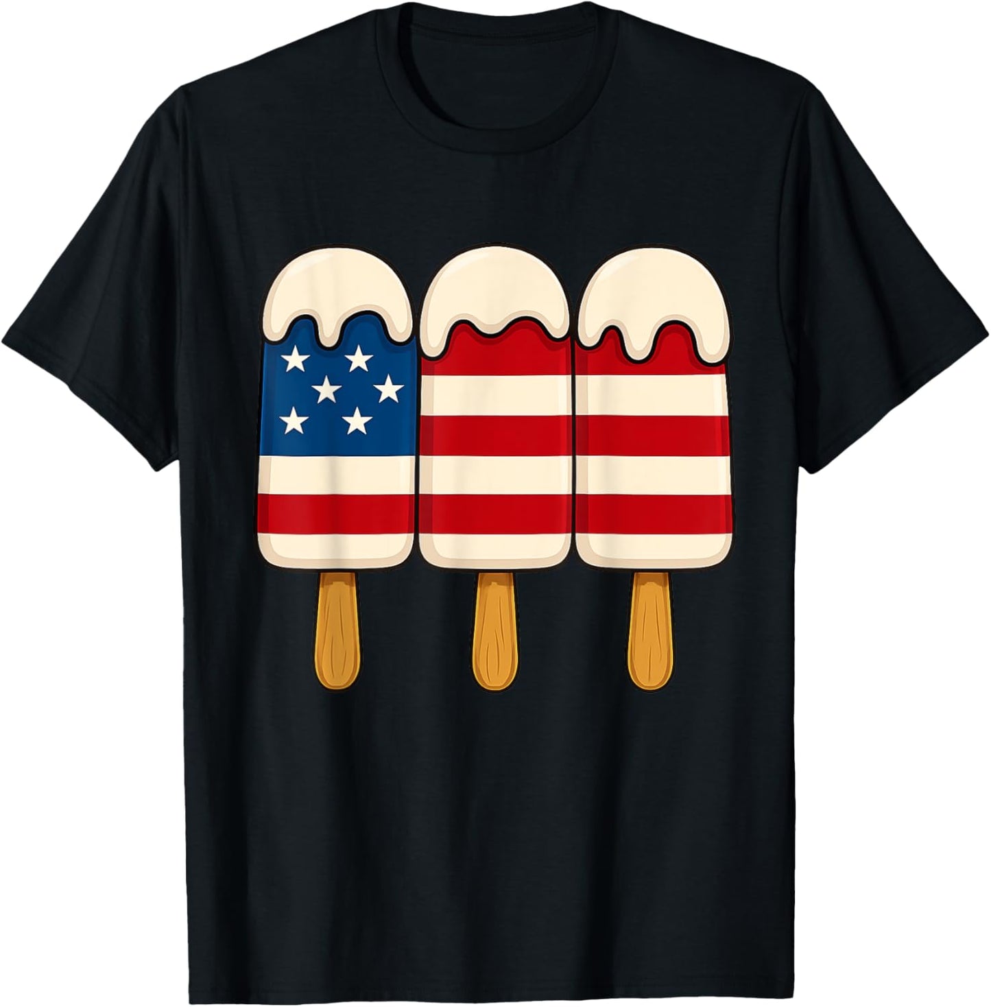 Usa Merica Popsicle Tee 4th Of July American Flag Men Women T-shirt