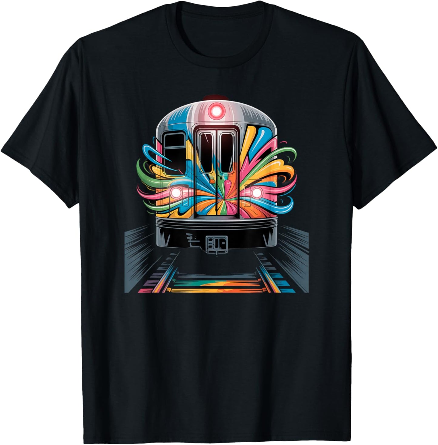 New York Subway Style Colorful Urban Train Graphic T-Shirt
