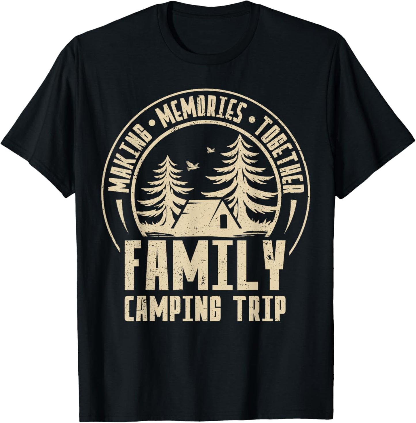 Vintage Camper Camp Family Camping Trip 2025 Matching Crew T-shirt
