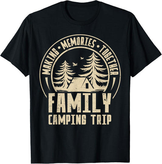 Vintage Camper Camp Family Camping Trip 2025 Matching Crew T-shirt