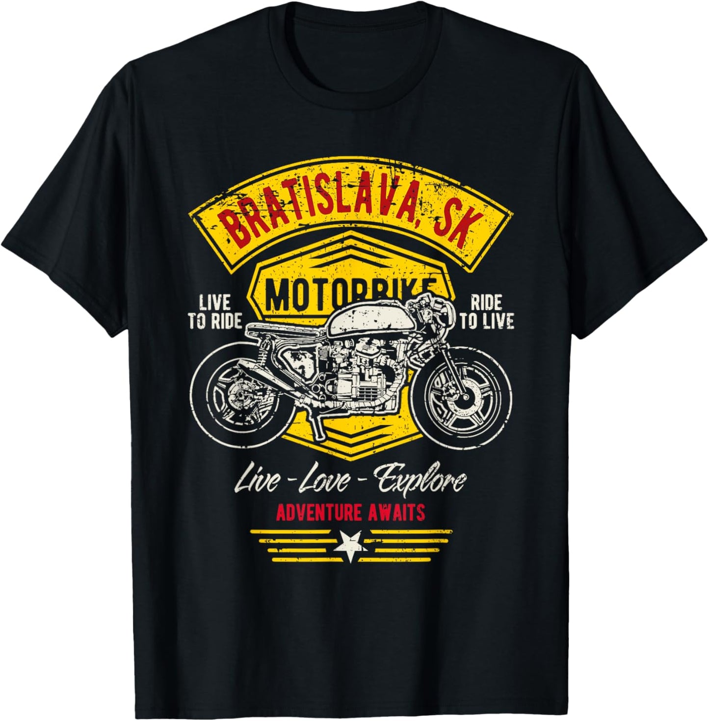Bratislava SK Retro Motorcycle Design T-Shirt