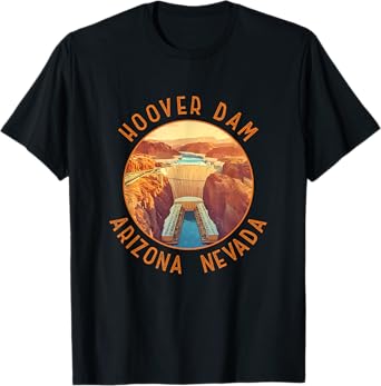 Hoover Dam Retro Distressed Circle Vintage T-Shirt