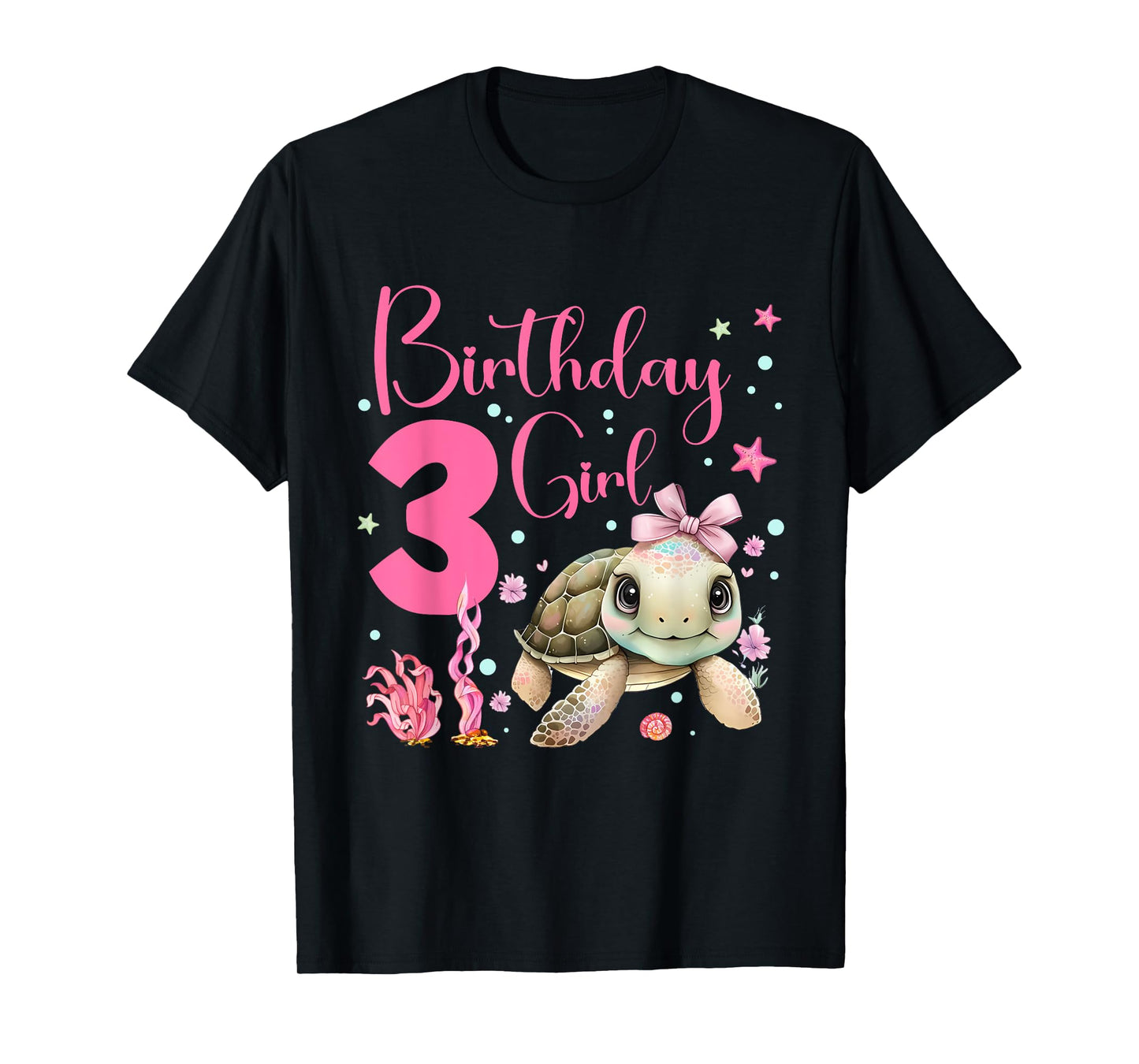 Sea Turtle Kids 3rd Birthday Ocean Party Theme Under The Sea T-Shirt